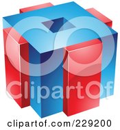 Poster, Art Print Of 3d Blue And Red Cubic Logo Icon - 1
