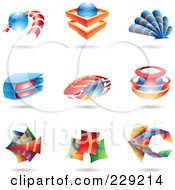 Digital Collage Of Colorful Abstract Logo Icons
