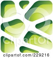 Poster, Art Print Of Green Stone Like Paper Cut Out Logo Icon - 3
