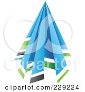 Royalty Free RF Clipart Illustration Of A Blue Green Gray And Black Dynamic Logo Icon 5