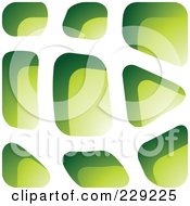 Poster, Art Print Of Green Stone Like Paper Cut Out Logo Icon - 7