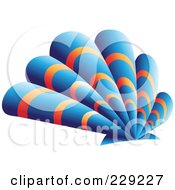 Poster, Art Print Of Abstract Logo Icon Of A Blue And Orange Scallop Shell