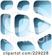 Poster, Art Print Of Blue Stone Like Paper Cut Out Logo Icon - 2