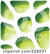 Poster, Art Print Of Green Stone Like Paper Cut Out Logo Icon - 9