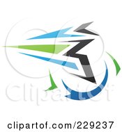 Poster, Art Print Of Blue Green Gray And Black Dynamic Logo Icon - 3