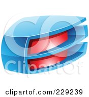 Poster, Art Print Of Abstract Red And Blue Logo Icon