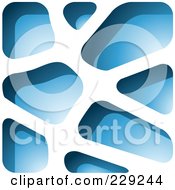 Poster, Art Print Of Blue Stone Like Paper Cut Out Logo Icon - 1