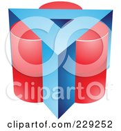 Poster, Art Print Of 3d Blue And Red Cubic Logo Icon - 3