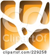 Poster, Art Print Of Orange Stone Like Paper Cut Out Logo Icon