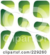 Poster, Art Print Of Green Stone Like Paper Cut Out Logo Icon - 6