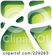 Poster, Art Print Of Green Stone Like Paper Cut Out Logo Icon - 1