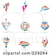 Royalty Free RF Clipart Illustration Of A Digital Collage Of Vibrant Colorful Abstract Logo Icons