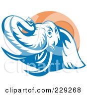 Royalty Free RF Clipart Illustration Of A Retro Elephant Logo 2