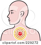Royalty Free RF Clipart Illustration Of A Man Profile With A Target On The Chest