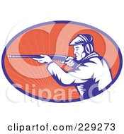 Royalty Free RF Clipart Illustration Of A Retro Hunter Logo 1