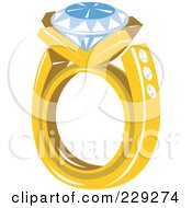 Royalty Free RF Clipart Illustration Of A Retro Styled Diamond Ring by patrimonio