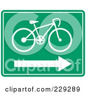 Royalty Free RF Clipart Illustration Of A Green Bicycling Road Sign