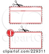 Royalty Free RF Clipart Illustration Of A Digital Collage Of Scissors Cutting Coupons