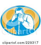 Royalty Free RF Clipart Illustration Of A Retro Photographer Taking Photos