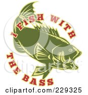 Poster, Art Print Of I Fish With The Bass Text Around A Fish