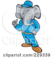 Royalty Free RF Clipart Illustration Of A Handyman Elephant Holding A Thumb Up