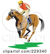Poster, Art Print Of Jockey On A Running Horse