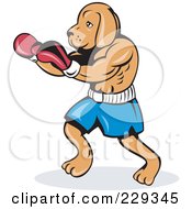 Royalty Free RF Clipart Illustration Of A Dog Boxing In Red Gloves