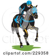 Poster, Art Print Of Jockey On A Horse