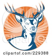 Poster, Art Print Of Deer Stag And Burst Logo