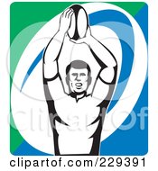 Royalty Free RF Clipart Illustration Of A Rugby Player 4