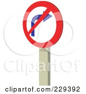Royalty Free RF Clipart Illustration Of A No Right Turn Sign