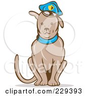 Poster, Art Print Of Sitting Police Dog