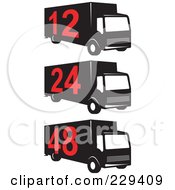 Poster, Art Print Of Digital Collage Of Numbered Delivery Trucks