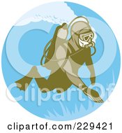 Retro Scuba Diver Logo - 1