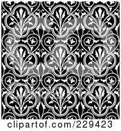 Poster, Art Print Of Seamless Background Pattern Of Black And White Clovers
