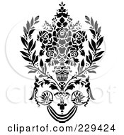 Poster, Art Print Of Black And White Floral Bouquet Design - 7