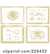 Royalty Free RF Clipart Illustration Of A Digital Collage Of Certificate Borders 1