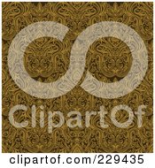 Poster, Art Print Of Seamless Background Pattern Of Complex Gold Damask