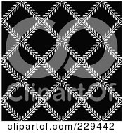 Seamless Background Pattern Of Black And White Ivy Diamonds