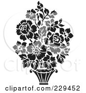 Poster, Art Print Of Black And White Floral Bouquet Design - 4