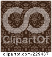 Royalty Free RF Clipart Illustration Of A Seamless Background Pattern Of Brown Swirls