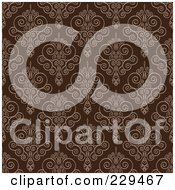 Poster, Art Print Of Seamless Background Pattern Of Brown Swirls