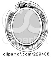Royalty Free RF Clipart Illustration Of A Vintage Black And White Oval Frame 2