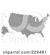 Poster, Art Print Of Gray American Map