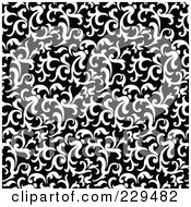 Royalty Free RF Clipart Illustration Of A Seamless Background Pattern Of Black And White Paisley
