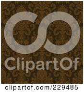 Poster, Art Print Of Seamless Background Pattern Of Complex Brown Damask