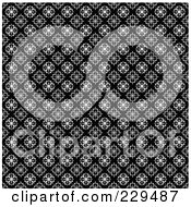Royalty Free RF Clipart Illustration Of A Seamless Background Pattern Of Black And White Floral Diamonds