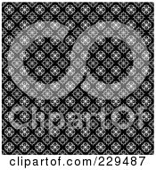 Poster, Art Print Of Seamless Background Pattern Of Black And White Floral Diamonds