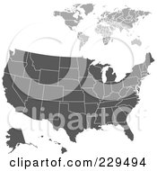 Royalty Free RF Clipart Illustration Of A Digital Collage Of Gray Maps 1 by BestVector