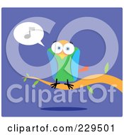 Poster, Art Print Of Colorful Parrot Perched On A Branch And Singing